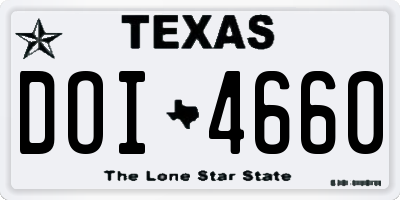 TX license plate DOI4660