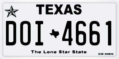 TX license plate DOI4661