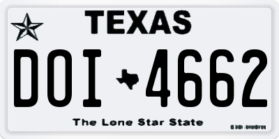TX license plate DOI4662