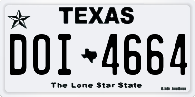 TX license plate DOI4664