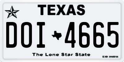 TX license plate DOI4665