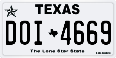 TX license plate DOI4669
