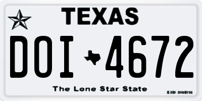 TX license plate DOI4672