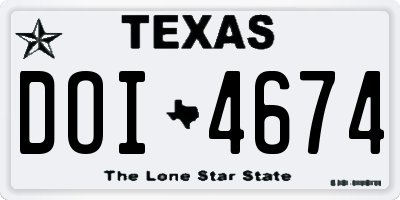 TX license plate DOI4674