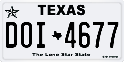 TX license plate DOI4677