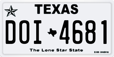 TX license plate DOI4681