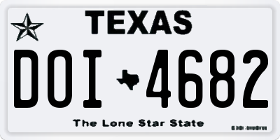 TX license plate DOI4682