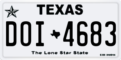 TX license plate DOI4683