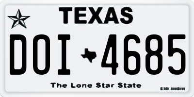 TX license plate DOI4685