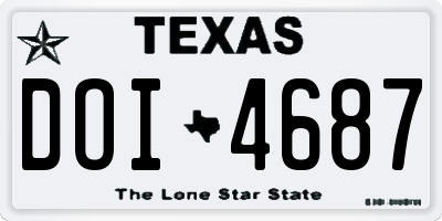 TX license plate DOI4687