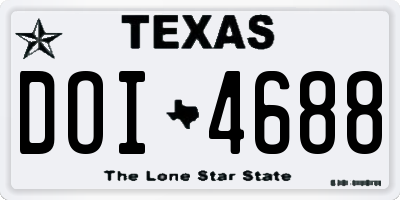 TX license plate DOI4688