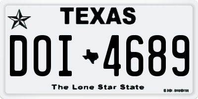 TX license plate DOI4689