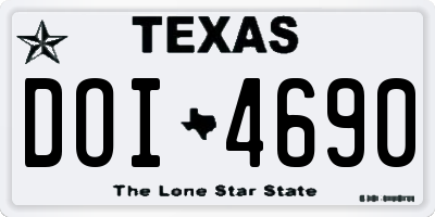 TX license plate DOI4690
