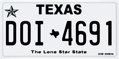 TX license plate DOI4691