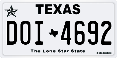 TX license plate DOI4692