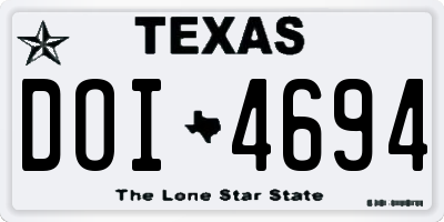 TX license plate DOI4694