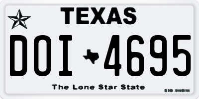 TX license plate DOI4695