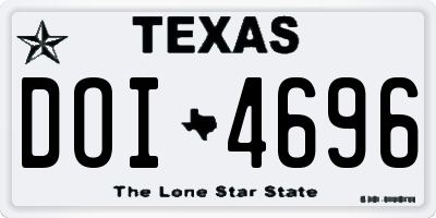 TX license plate DOI4696