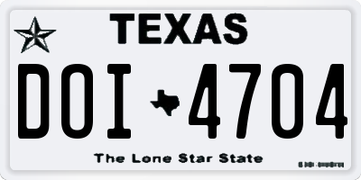TX license plate DOI4704