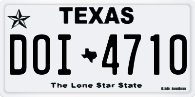 TX license plate DOI4710