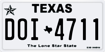 TX license plate DOI4711