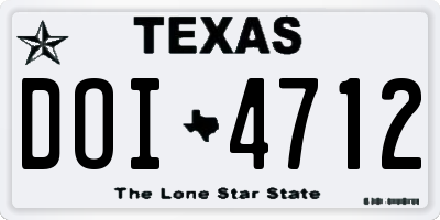 TX license plate DOI4712
