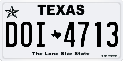 TX license plate DOI4713