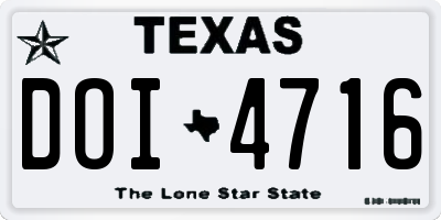 TX license plate DOI4716