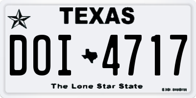 TX license plate DOI4717