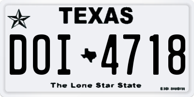 TX license plate DOI4718