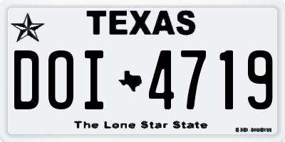 TX license plate DOI4719