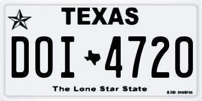 TX license plate DOI4720