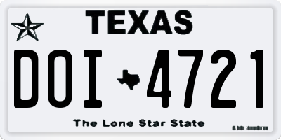 TX license plate DOI4721