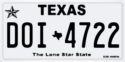 TX license plate DOI4722