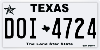 TX license plate DOI4724
