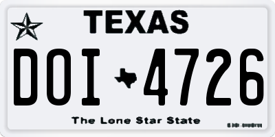 TX license plate DOI4726