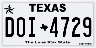 TX license plate DOI4729
