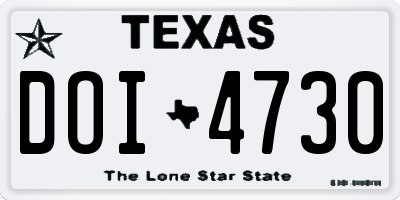 TX license plate DOI4730