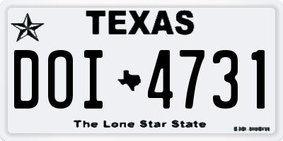 TX license plate DOI4731