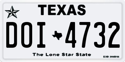 TX license plate DOI4732