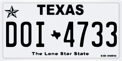 TX license plate DOI4733