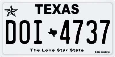 TX license plate DOI4737