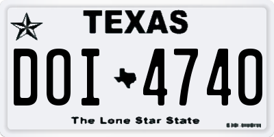 TX license plate DOI4740