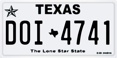 TX license plate DOI4741