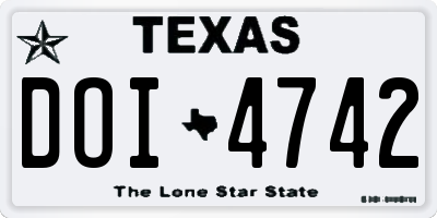 TX license plate DOI4742
