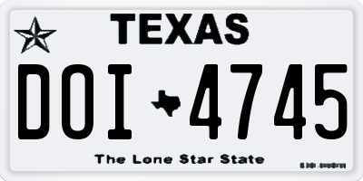 TX license plate DOI4745