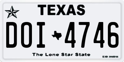 TX license plate DOI4746