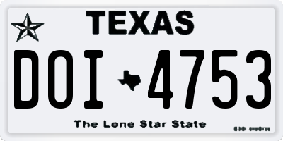 TX license plate DOI4753