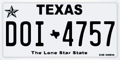 TX license plate DOI4757