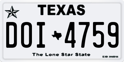 TX license plate DOI4759